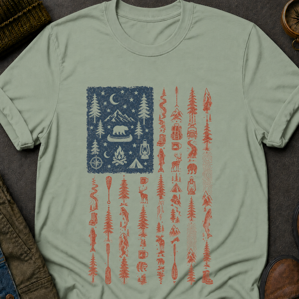 Outdoors American Flag T-Shirt