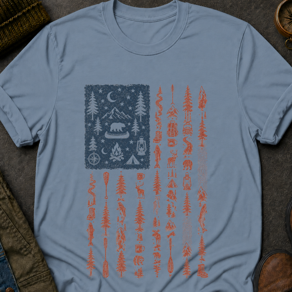 Outdoors American Flag T-Shirt